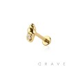 CZ SHELL TOP THREADLESS (PUSH IN) 316L SURGICAL STEEL LABRET SET